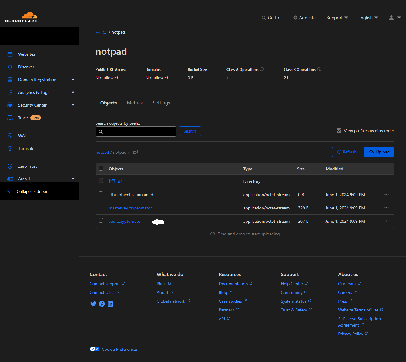 Notpad Bucket With Data